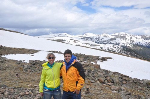 Amy and nursing student Hass at Loveland Pass